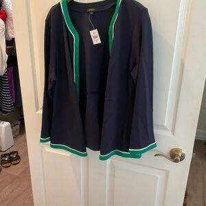 J. Jill Navy and Green Women's Jacket